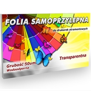 Folia samoprzylepna przezroczysta A4 50um 10 ark atrament