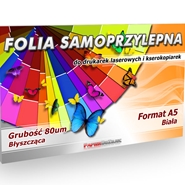 Folia samoprzylepna Biała A5 80um 100 ark laser