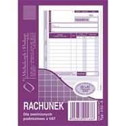 Druk RACHUNEK A6 DLA ZWOLNIONYCH Z  VAT (232-5)