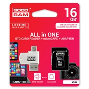 Karta pamięci microSD GoodRam 16GB Class 10 + Adapter + Czytnik