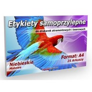 Etykiety samoprzylepne - 210x297mm - Niebieskie 25 arkuszy A4 HQ