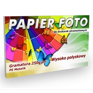 Papier Foto 10x15cm 250g/m2 100ark Wysoko połyskowy Metalik PE