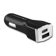 Ładowarka samochodowa Qoltec USB 2,4A + USB C 3A