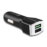 Ładowarka samochodowa Qoltec 2xUSB 2,4A + 3A QuickCharge 3.0