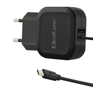 Ładowarka sieciowa Qoltec USB + microUSB 3,4A
