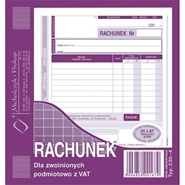 Druk RACHUNEK 2/3 A5 DLA ZWOLNIONYCH Z  VAT (230-4)