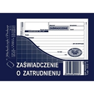 Druk ZAŚWIADCZENIE O ZATRUDNIENIU (502-5)